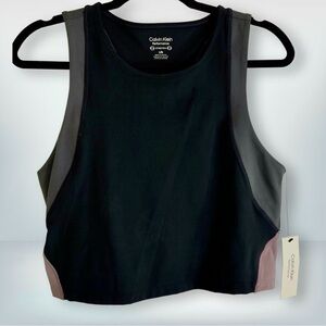 NWT Calvin Klein Performance Colorblock Crop Top, size L
